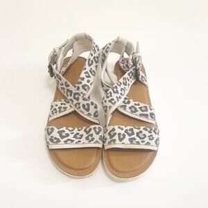 TOMS Sidney Tread Snow Leopard Print Sandals